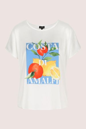 Sweatvest - T-shirtblouse met satijnen front
