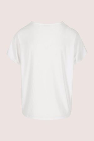 Sweatvest - T-shirtblouse met satijnen front