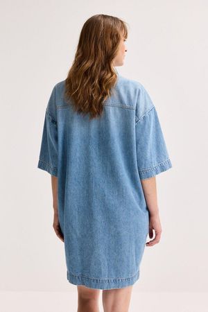 Kleedjes - Korte hemdjurk in denim