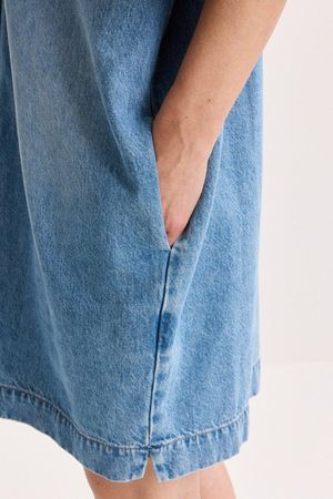 Kleedjes - Korte hemdjurk in denim