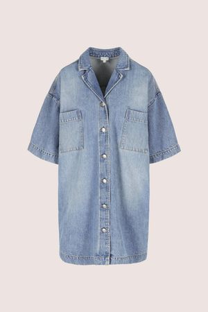 Kleedjes - Korte hemdjurk in denim