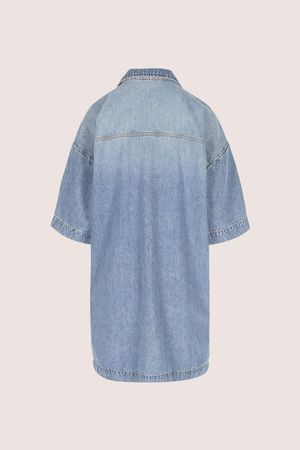 Kleedjes - Korte hemdjurk in denim