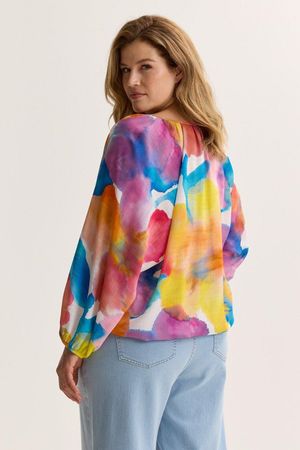 Hemden - Blouse in seersucker op elastiek