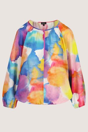 Hemden - Blouse in seersucker op elastiek