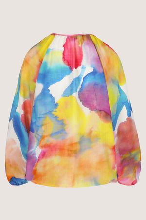 Hemden - Blouse in seersucker op elastiek