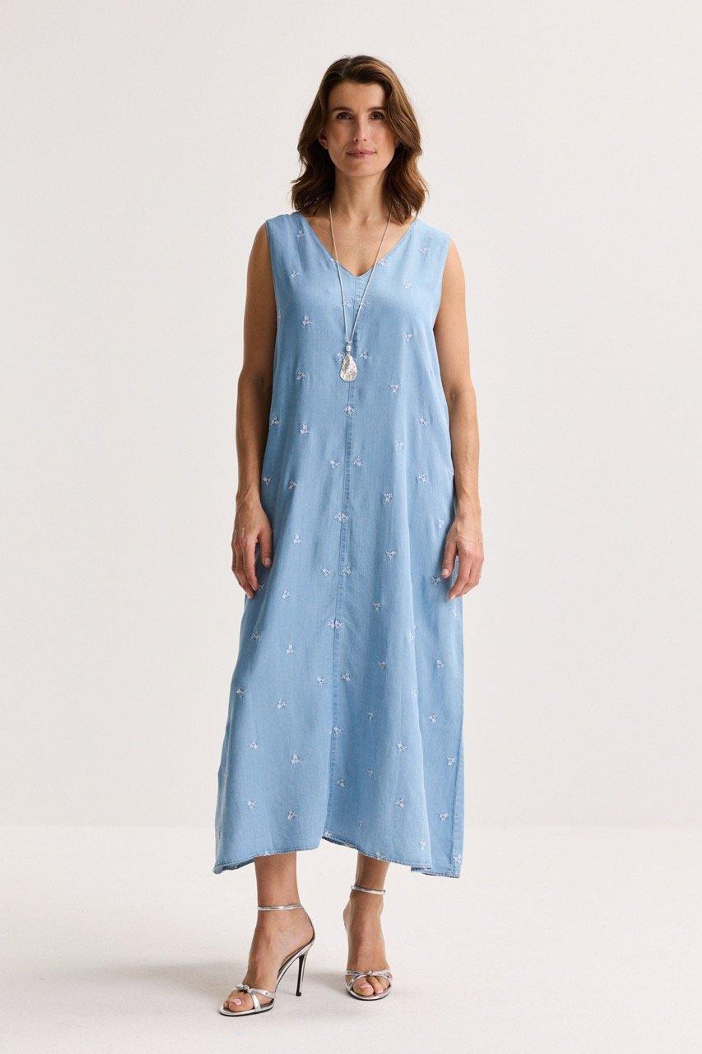 A-lijnjurk in lyocell denim - may