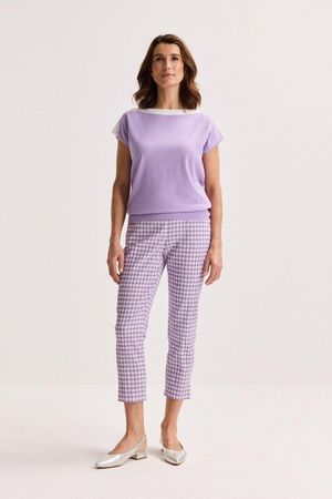Vichy broek in seersucker - may