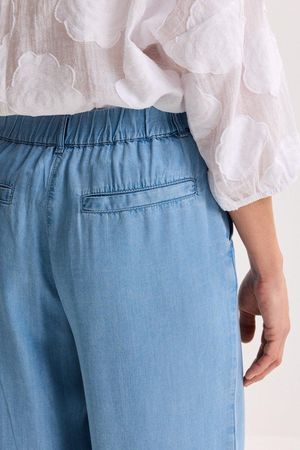 Broeken - Lyocell jeans met rugelastiek