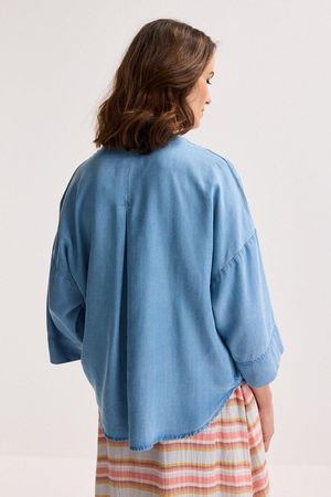 Hemden - Oversized shirt in lyocell jeans