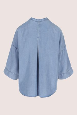 Hemden - Oversized shirt in lyocell jeans