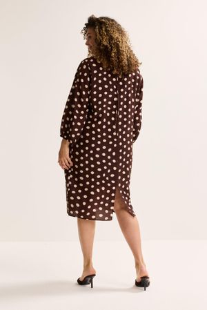 Robes - Robe droite &agrave; pois