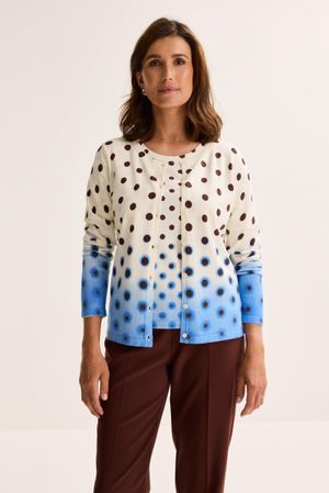 Cardigan &agrave; pois col rond