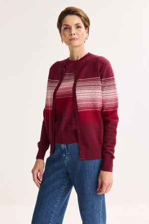 Cardigan jacquard &agrave; col rond - may