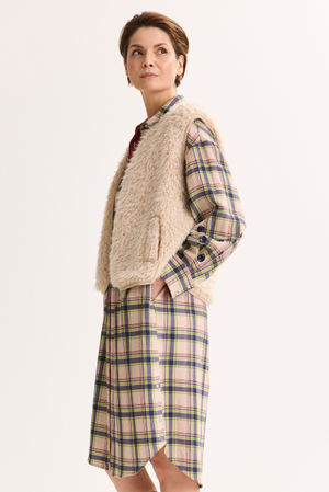 Gilet sans manches en fausse fourrure