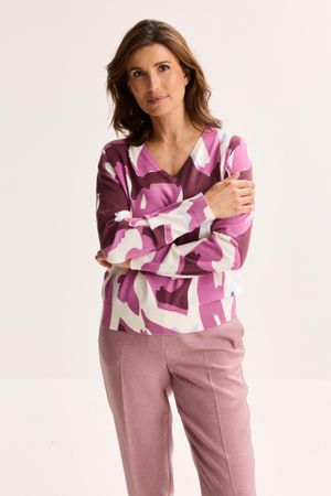 Pull imprim&eacute; &agrave; col en V