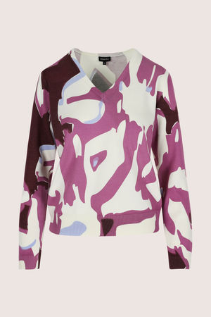 Truien - V-halstrui met abstracte print