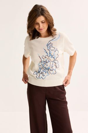 Pull ajour&eacute; brod&eacute;