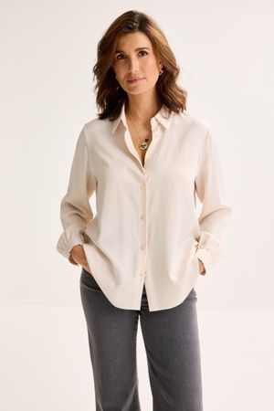 Hemdblouse in elastisch satijn