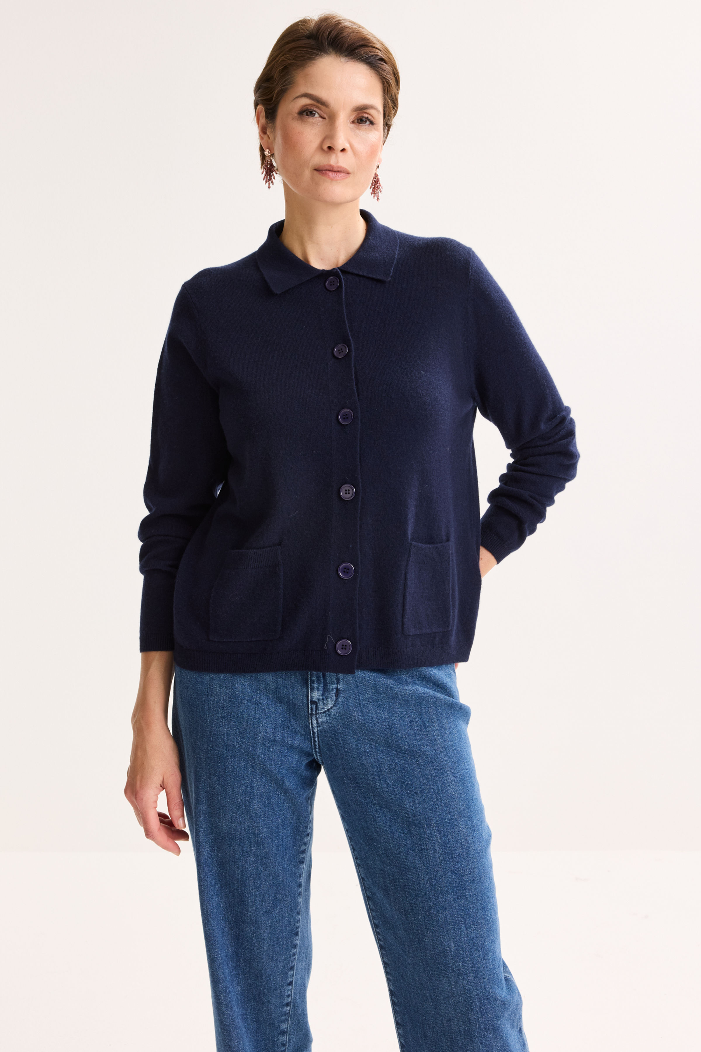 Cardigan en m&eacute;lange m&eacute;rinos et cachemire - may