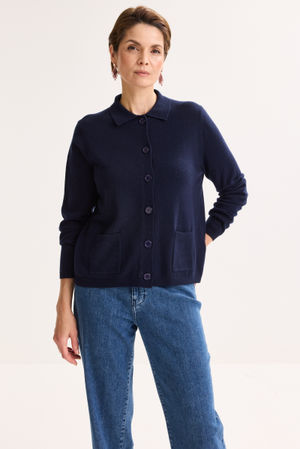 Cardigan en m&eacute;lange m&eacute;rinos et cachemire