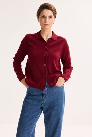 Cardigan in merino en kasjmierblend