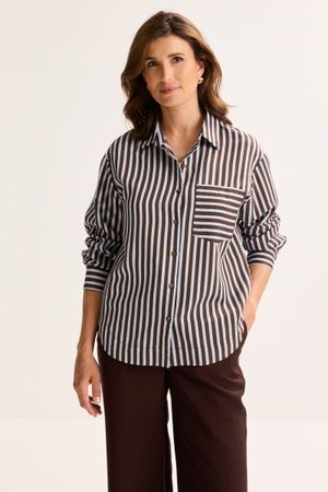 Lange hemdblouse met streepjes