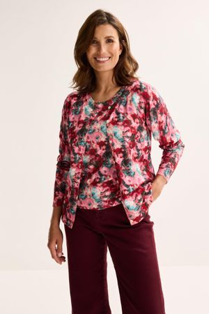 Cardigan imprim&eacute; &agrave; col rond - may