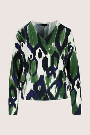 Truien - V-halstrui met abstracte print