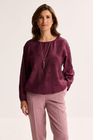 Blouse brod&eacute;e &agrave; taille &eacute;lastiqu&eacute;e