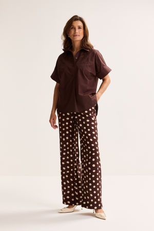 Chemises - Blouse brod&eacute;e en popeline