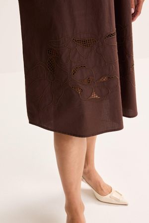 Robes - Robe en popeline brod&eacute;e