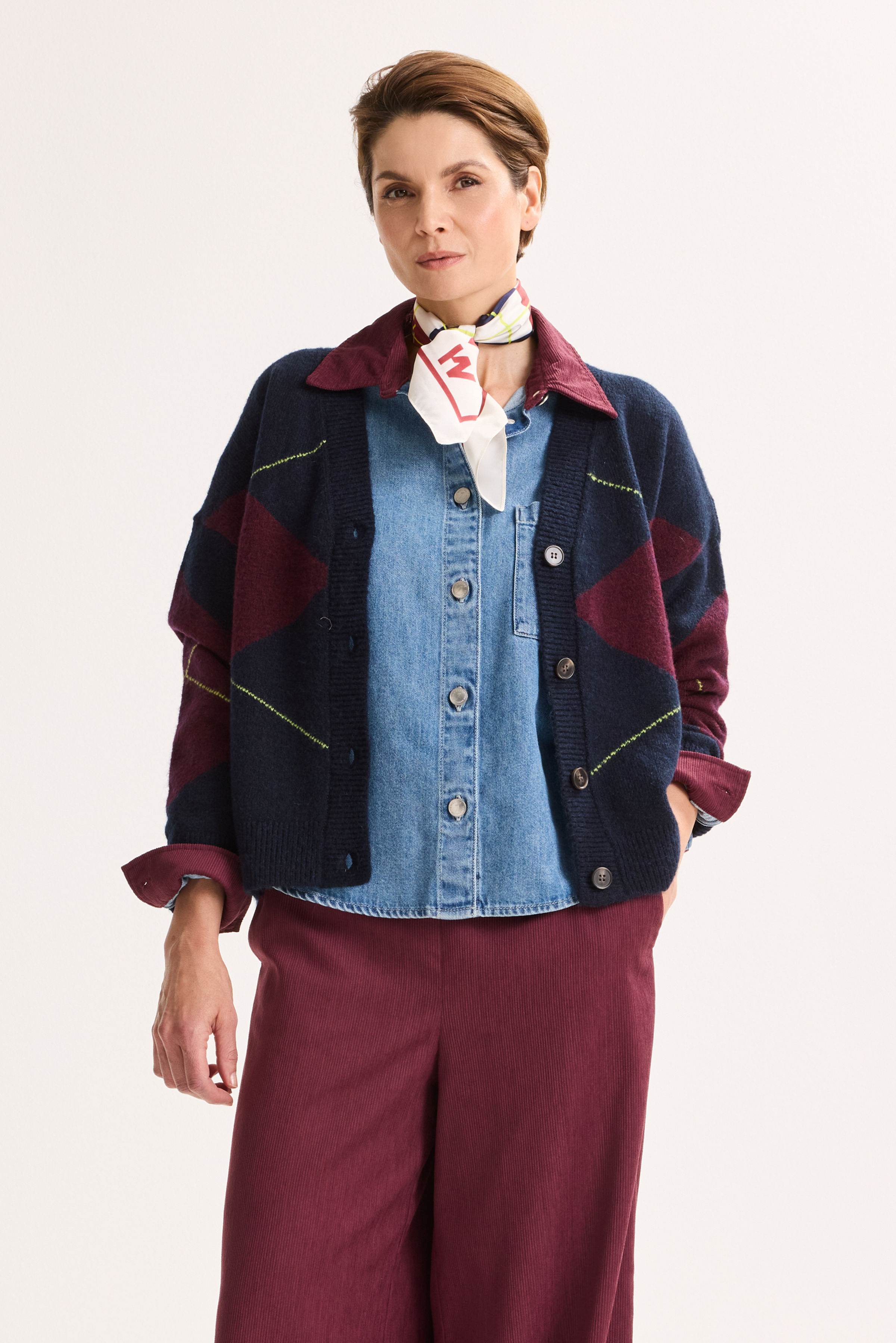 Oversized cardigan met ruitenpatroon - ame