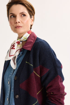 Cardigans - Cardigan oversize &agrave; losanges