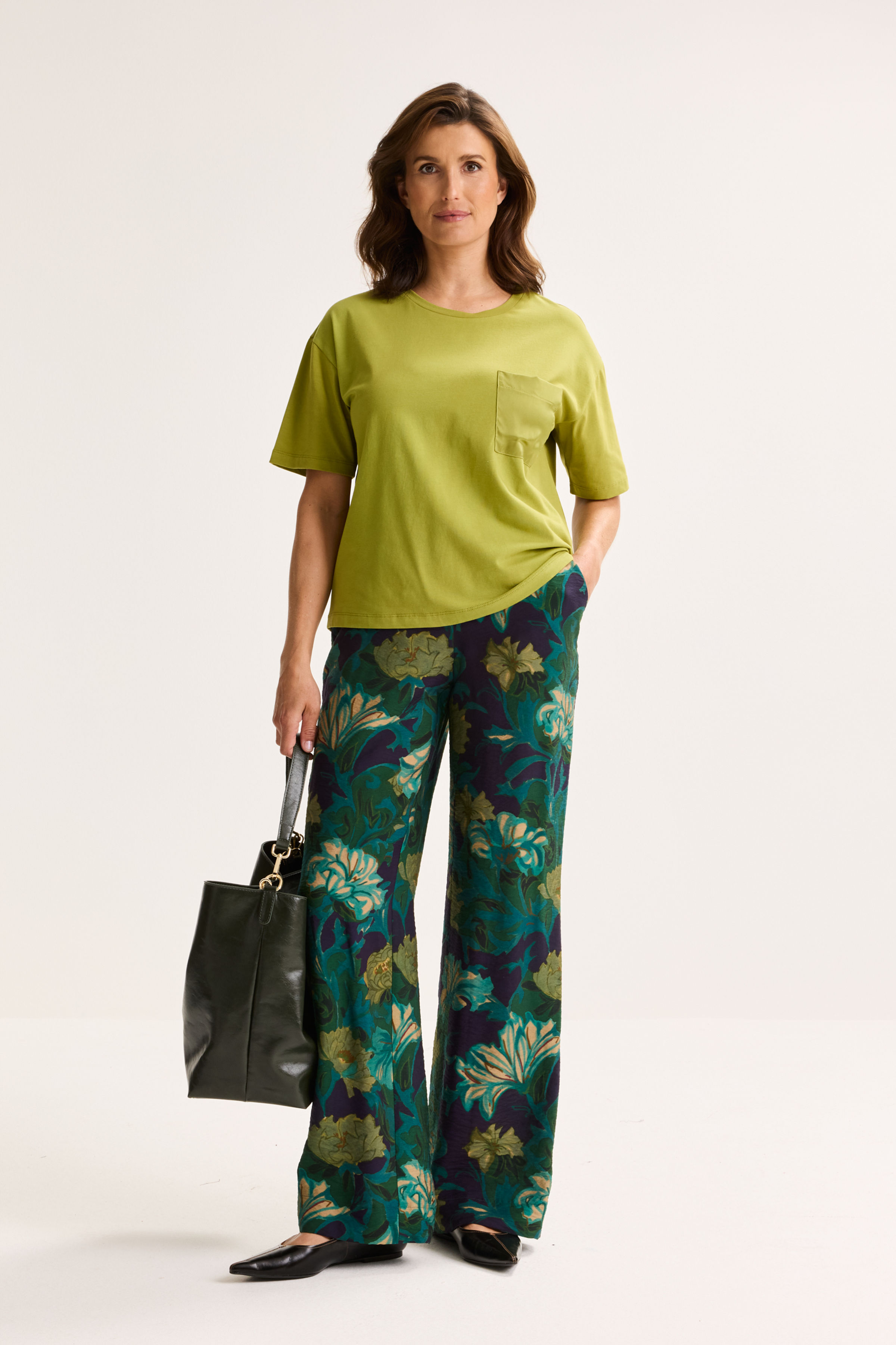 Rechte broek met bloemenprint - may
