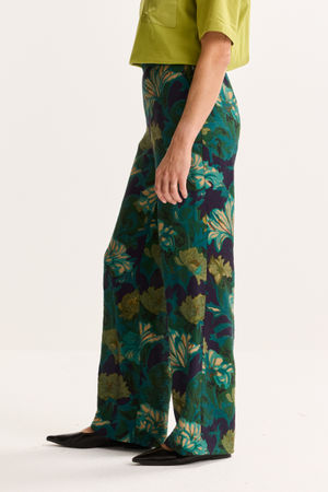 Broeken - Rechte broek met bloemenprint