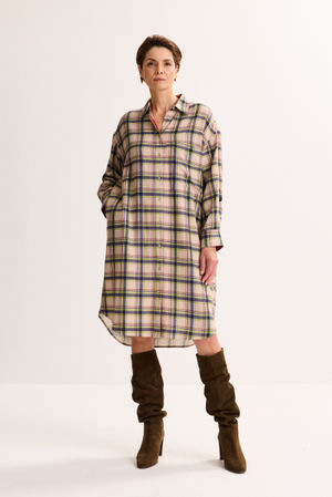 Robe droite en flanelle
