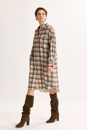 Robes - Robe droite en flanelle