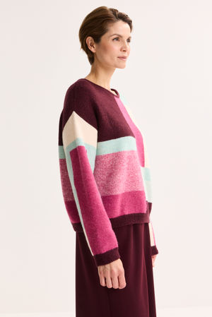 Truien - Colourblocking trui met mohair