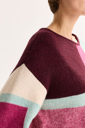 Truien - Colourblocking trui met mohair
