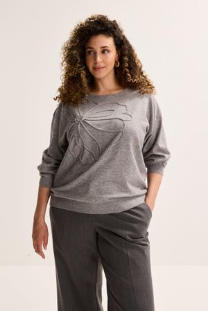 Pull boxy &agrave; fleur brod&eacute;e - may
