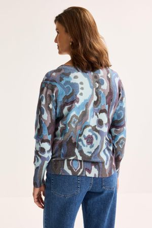 Truien - V-halstrui met abstracte print