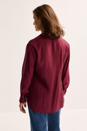 Hemden - Lyocell blouse met sjaalkraag