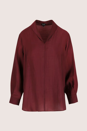 Hemden - Lyocell blouse met sjaalkraag