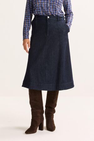 Jupes - Jupe &eacute;vas&eacute;e en denim stretch