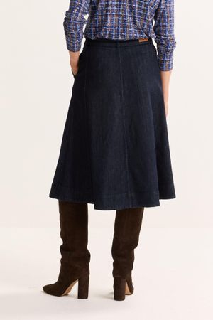 Jupes - Jupe &eacute;vas&eacute;e en denim stretch
