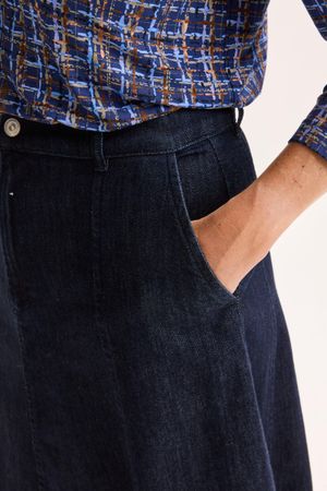 Jupes - Jupe &eacute;vas&eacute;e en denim stretch
