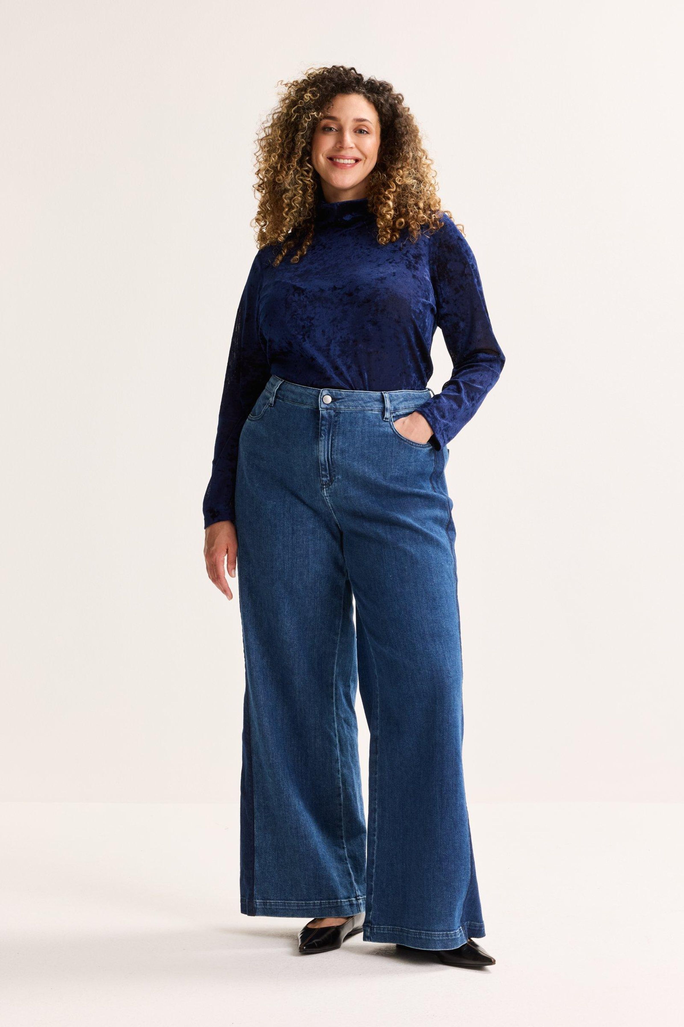 Wide leg jeans met boord - ame