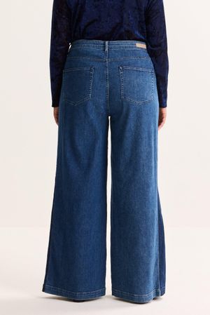 Broeken - Wide leg jeans met boord