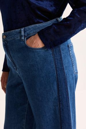 Broeken - Wide leg jeans met boord
