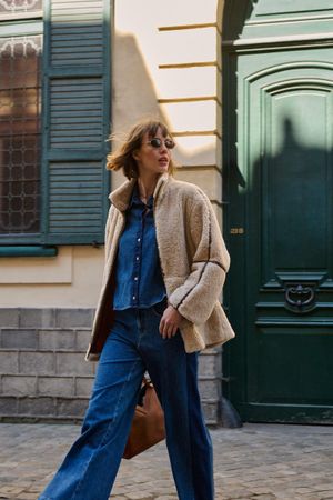 Broeken - Wide leg jeans met boord